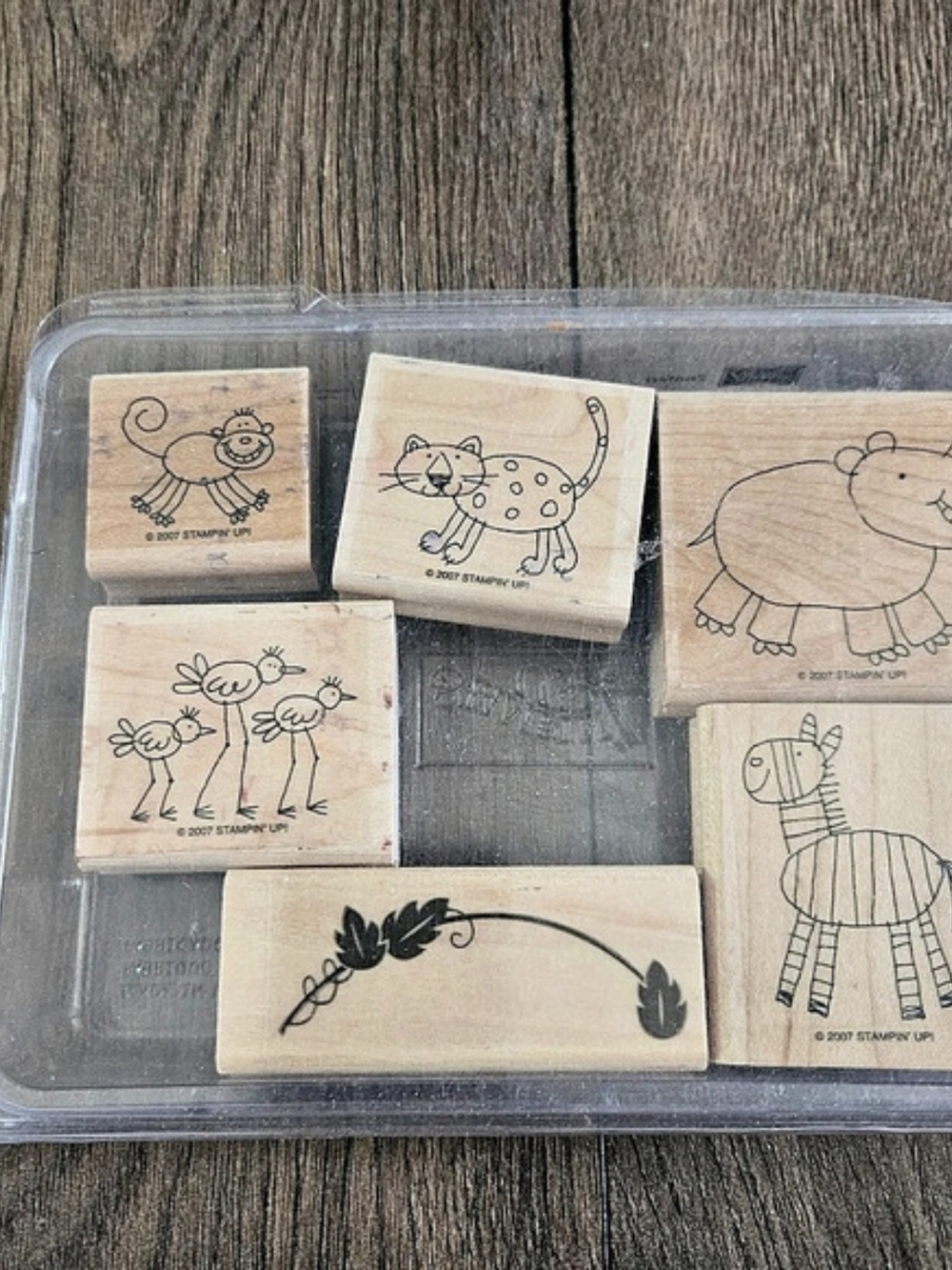 Stampin' Up! Zoofari Wood Mounted Rubber Stamps Set